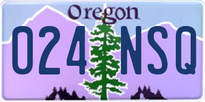 OR license plate 024NSQ