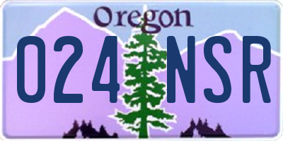 OR license plate 024NSR