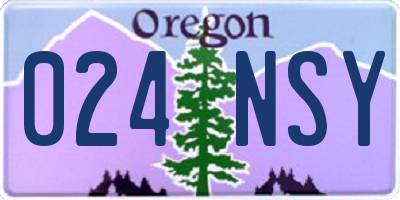 OR license plate 024NSY