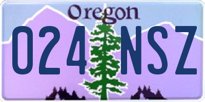 OR license plate 024NSZ