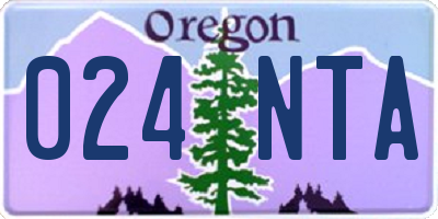 OR license plate 024NTA