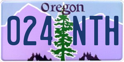 OR license plate 024NTH