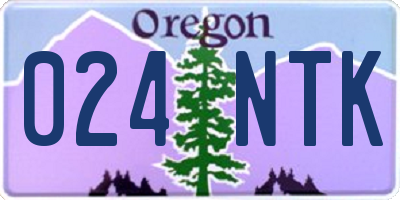 OR license plate 024NTK