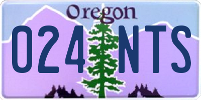 OR license plate 024NTS