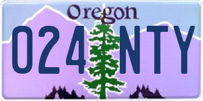 OR license plate 024NTY