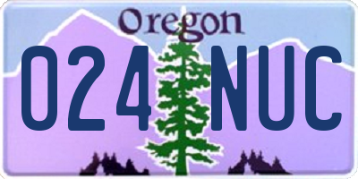 OR license plate 024NUC