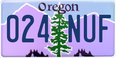 OR license plate 024NUF