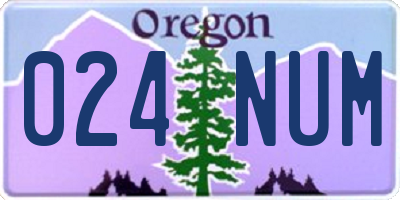 OR license plate 024NUM