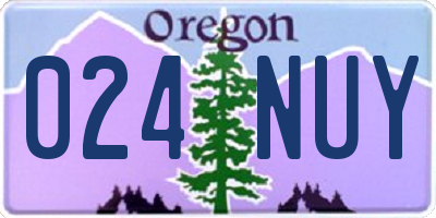 OR license plate 024NUY