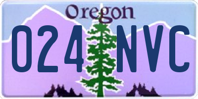 OR license plate 024NVC