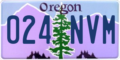 OR license plate 024NVM