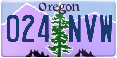 OR license plate 024NVW