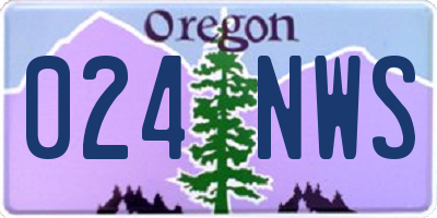 OR license plate 024NWS