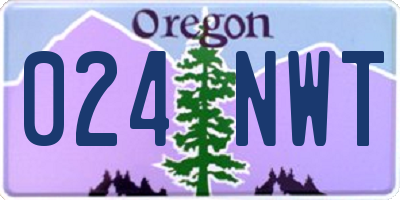 OR license plate 024NWT