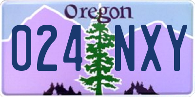 OR license plate 024NXY