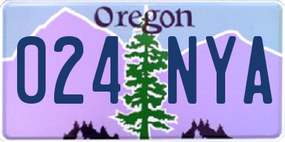 OR license plate 024NYA