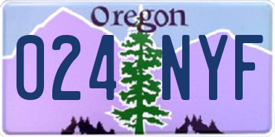 OR license plate 024NYF