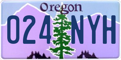 OR license plate 024NYH