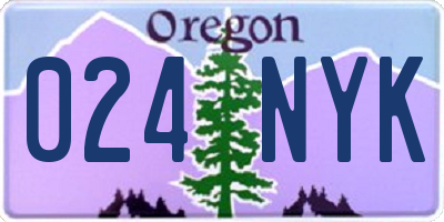 OR license plate 024NYK