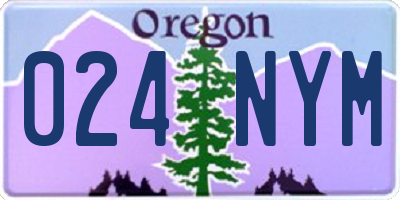OR license plate 024NYM
