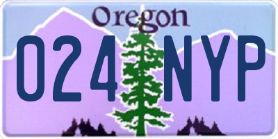 OR license plate 024NYP