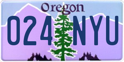 OR license plate 024NYU