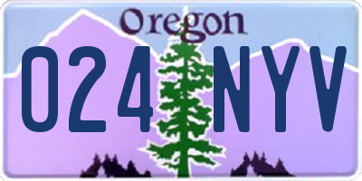 OR license plate 024NYV