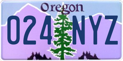 OR license plate 024NYZ