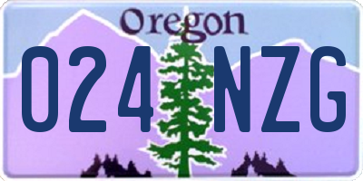 OR license plate 024NZG
