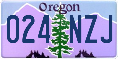 OR license plate 024NZJ
