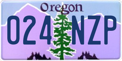 OR license plate 024NZP
