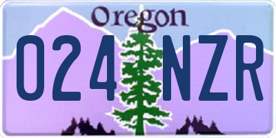 OR license plate 024NZR