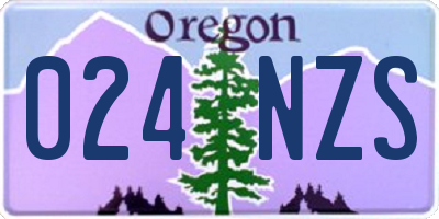 OR license plate 024NZS