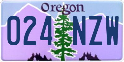 OR license plate 024NZW