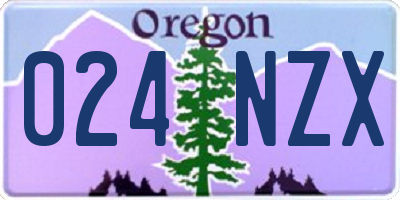 OR license plate 024NZX