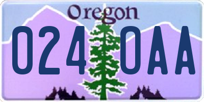 OR license plate 024OAA