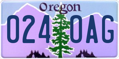 OR license plate 024OAG
