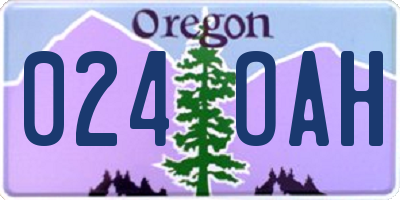 OR license plate 024OAH