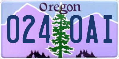OR license plate 024OAI