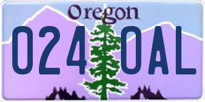 OR license plate 024OAL