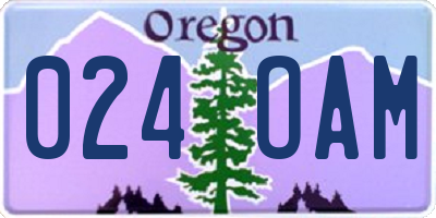 OR license plate 024OAM