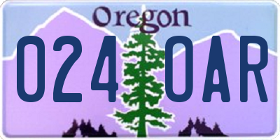 OR license plate 024OAR