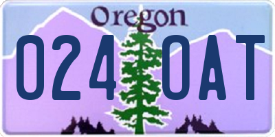 OR license plate 024OAT
