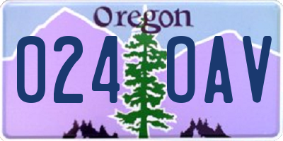 OR license plate 024OAV