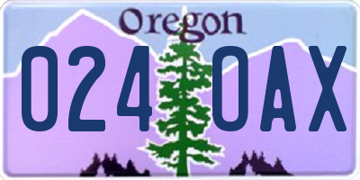 OR license plate 024OAX