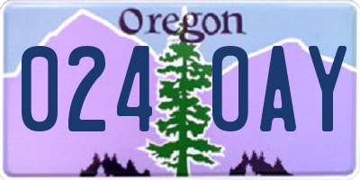 OR license plate 024OAY