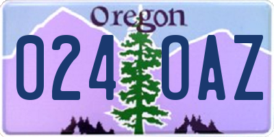 OR license plate 024OAZ
