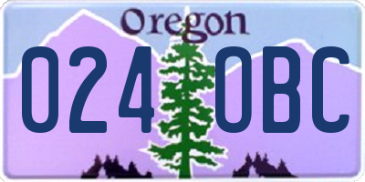OR license plate 024OBC
