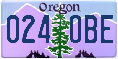 OR license plate 024OBE