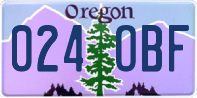 OR license plate 024OBF